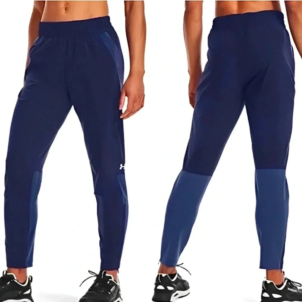 Under Armour Squad 2.0 Womens Tapered Training Warm-Up Pant. Navy Blue. Large